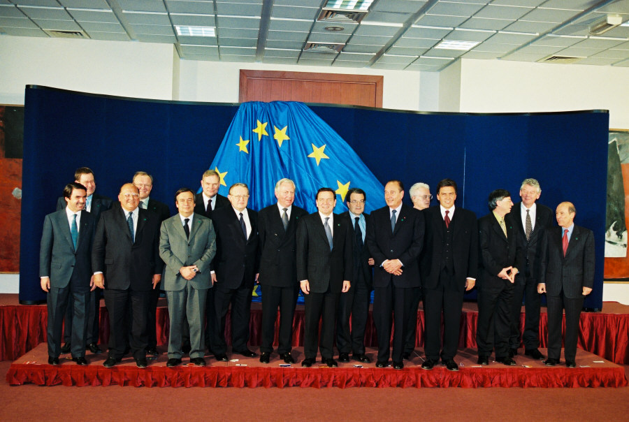 Gruppebillede fra Bruxelles til EU-topmødet den 14. april 1999.