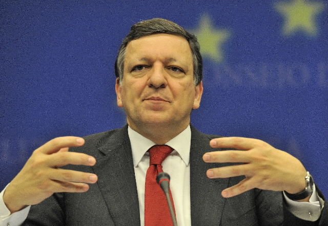 José Manuel Barroso til EU-topmødet. 