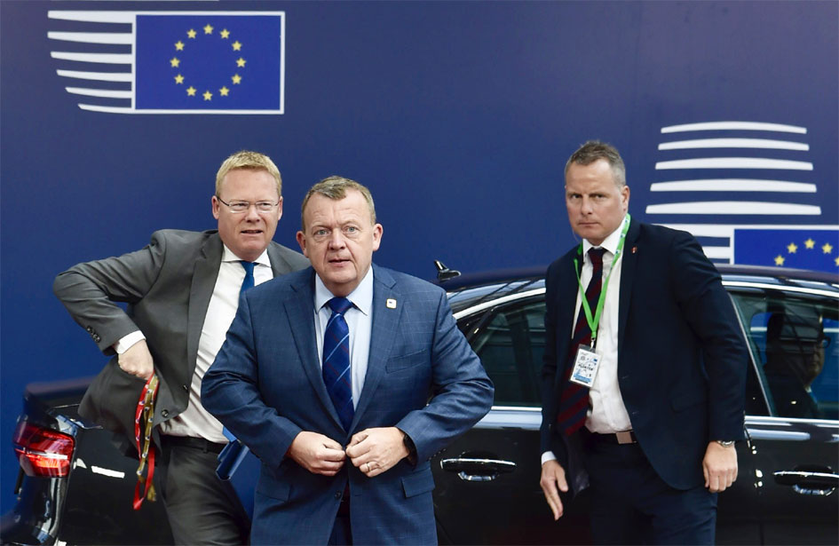 Statsminister Lars Løkke Rasmussen ankommer til EU-topmødet. Foto: Rådet